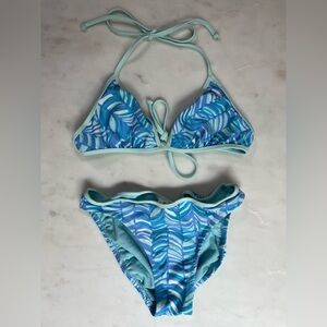 J. Crew Triangle String Bikini in Blue size medium